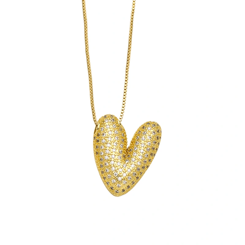 AS jewelry European and American 26 English letters necklace female full zircon copper plated 18k gold clavicle chain nka059