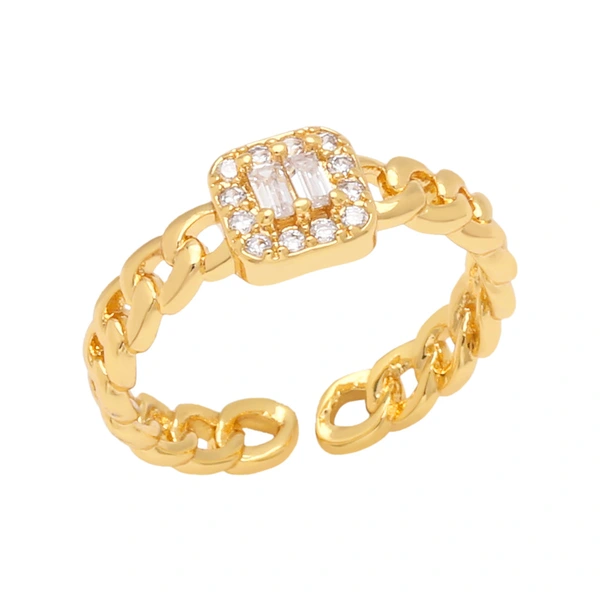 Clearance European and American cold style ring Internet celebrity retro niche design diamond zircon open ring female rip75