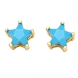 Five-pointed star earrings for women European and American style fashion simple small inlaid colored zircon star earrings era131
