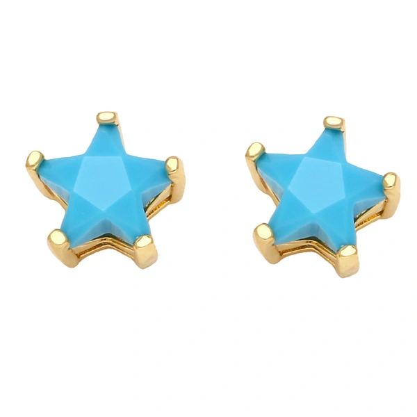 Five-pointed star earrings for women European and American style fashion simple small inlaid colored zircon star earrings era131