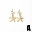 AS jewelry high-end pearl starfish heart copper plated real gold earrings earrings earrings era126
