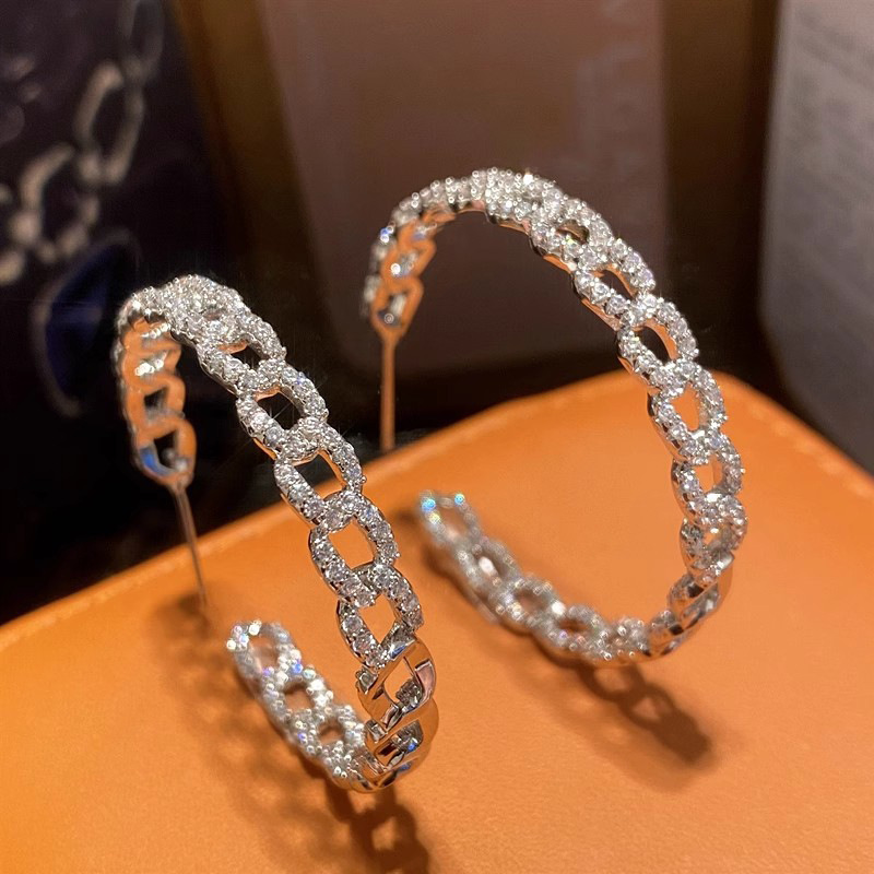 Geometric large circle earrings for women, fashionable and popular design, trendy earrings for women, super popular inlaid earrings