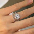   Hot selling new luxury couple rings, floral square diamond princess rings, European and American fashion engagement jewelry