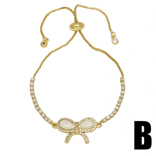 AS jewelry European and American love Virgin Mary bracelet female copper plated 18k gold bow bracelet brm21