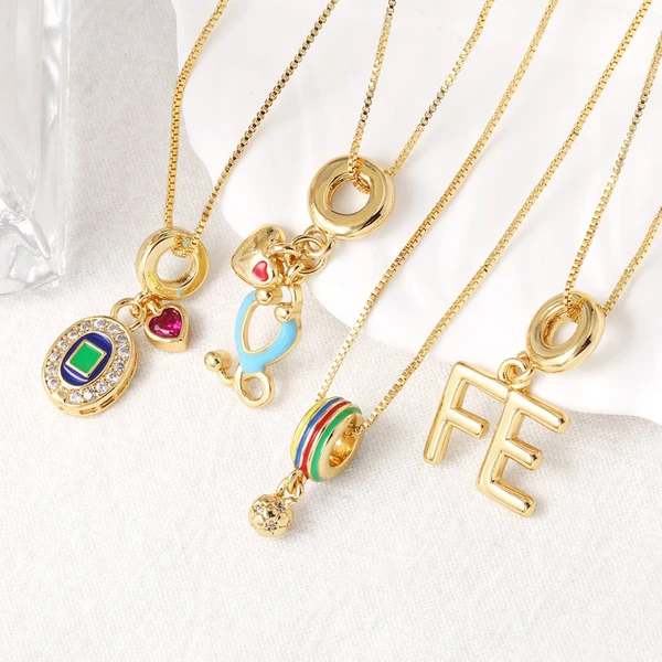 AS jewelry hot selling letter fe love pendant necklace female copper plated 18k gold clavicle chain nkb352