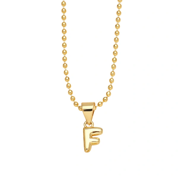 Hot sale 26 letters necklace female copper plated real gold polished letter pendant clavicle chain nkq67