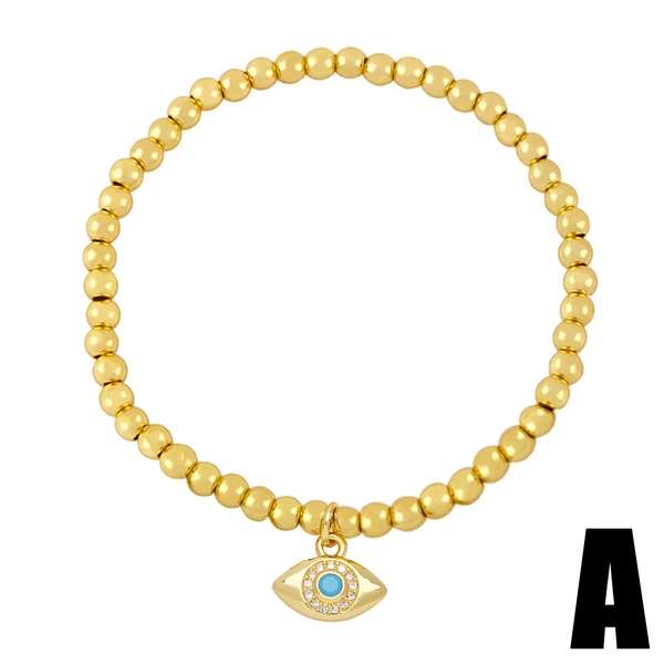 Clearance European and American jewelry niche personality devil eye bracelet copper gold-plated handmade beaded bracelet bra89