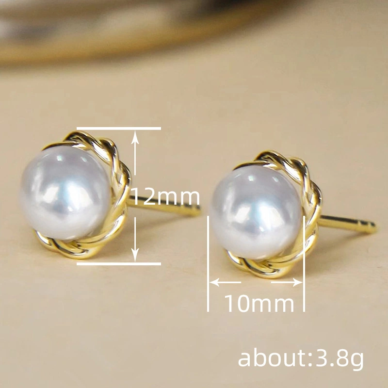  European and American fashion light luxury earrings Chanel style geometric earrings for women popular imitation popular pearl earrings