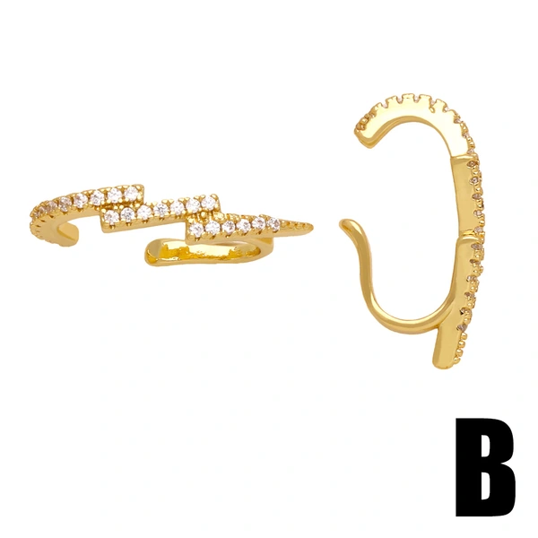 Clearance sale European and American inlaid zircon butterfly ear clip six-pointed star moon no ear piercing ear bone clip earring earrings female err92