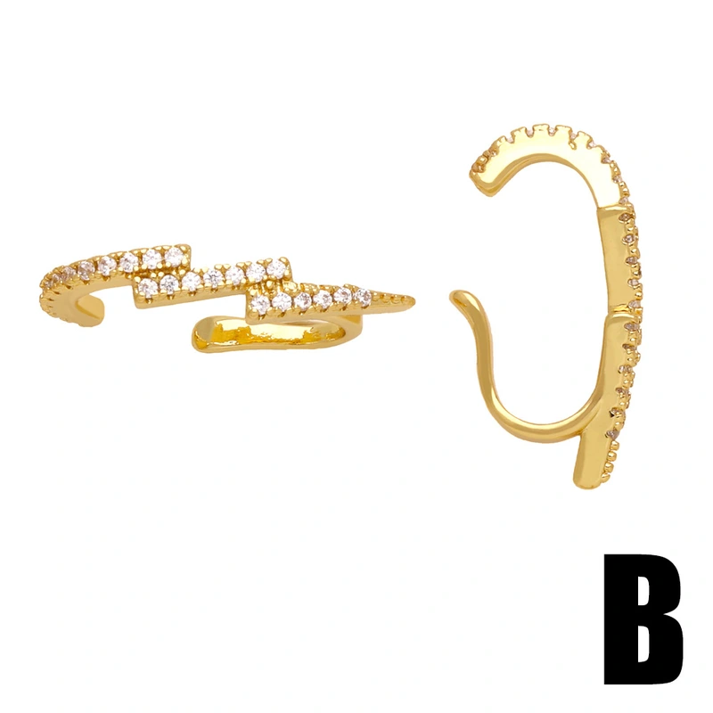 Clearance sale European and American inlaid zircon butterfly ear clip six-pointed star moon no ear piercing ear bone clip earring earrings female err92