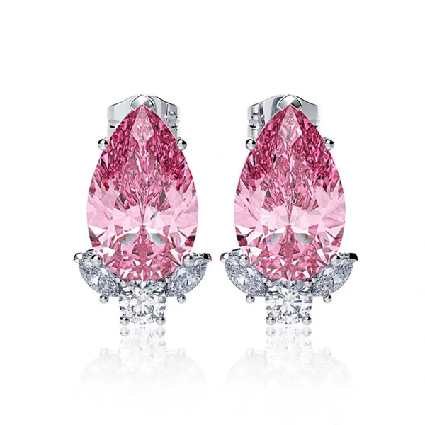 Summer new pear-shaped teardrop earrings temperament Korean all-match net red small earrings exquisite zircon earrings