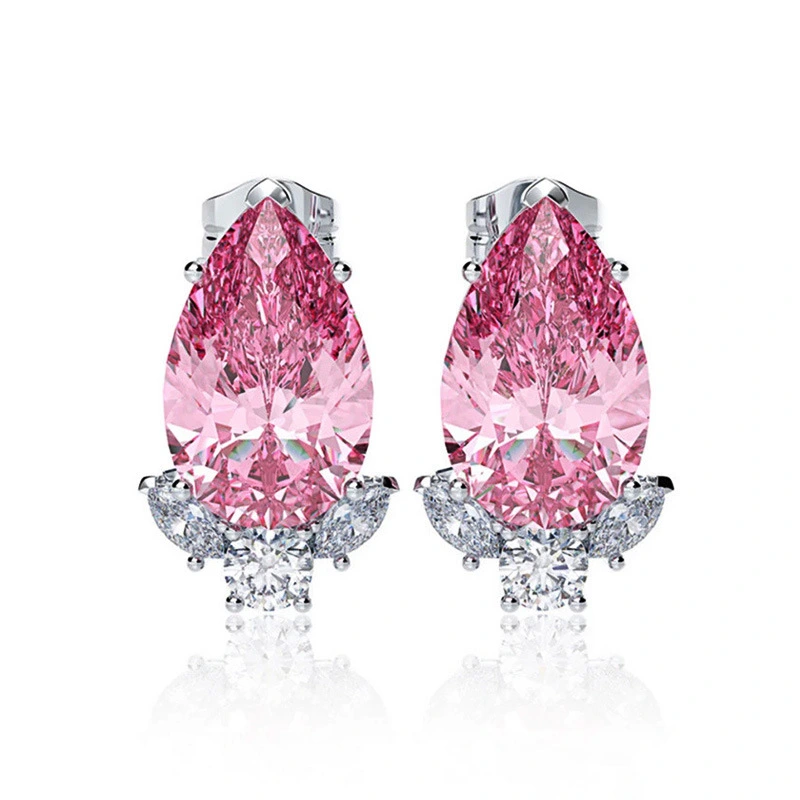 Summer new pear-shaped teardrop earrings temperament Korean all-match net red small earrings exquisite zircon earrings
