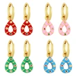 Clearance teardrop-shaped oil-drop zircon earrings simple and versatile candy-colored earrings sweet earrings for women erx98