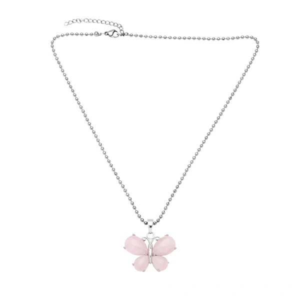 Crystal agate butterfly necklace for women 2023 new European and American hot selling pendant necklace wholesale nkb612