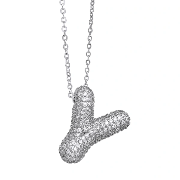 New hot selling 26 letters pendant necklace female hip hop inlaid with zircon gold-plated clavicle chain nkp22