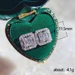 New earrings light luxury T square rock sugar diamond zircon earrings women's exquisite Valentine's Day gift jewelry