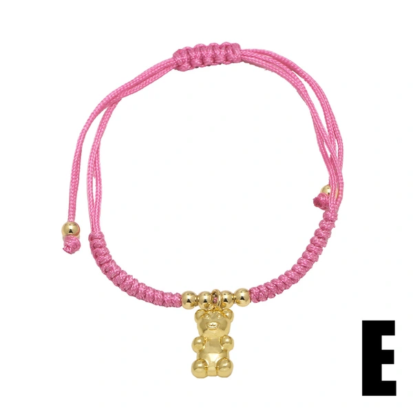 AS jewelry European and American new strawberry bear elephant bracelet female gold-plated adjustable hand rope brh82