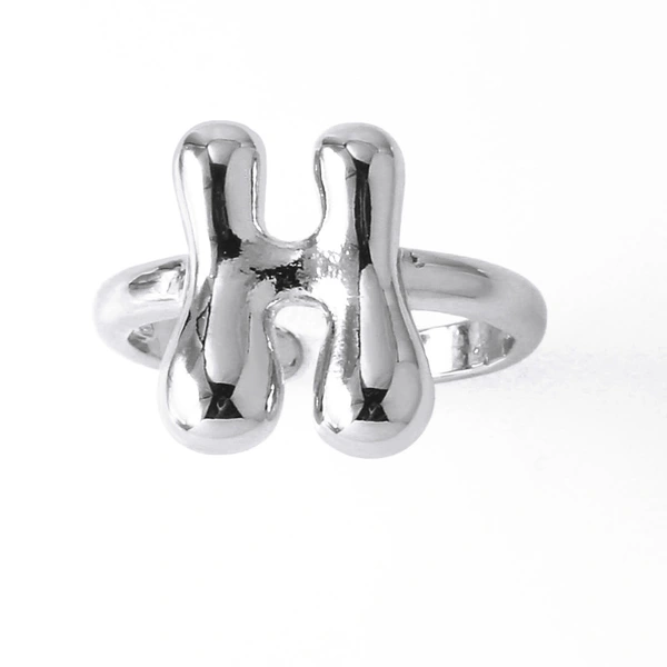 AS jewelry European and American hot selling 26 English letters ring female copper plated 18k gold open ring rih05