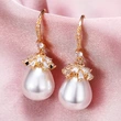 Japanese and Korean Baroque style earrings, simple artificial pearl earrings, retro palace style, long and versatile earrings