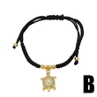 AS jewelry European and American hot selling animal turtle pendant bracelet female gold-plated zircon inlaid black rope bracelet brg56