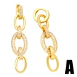 European and American cold style geometric chain earrings retro temperament versatile diamond pearl cross earrings female era279