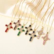 AS jewelry European and American Virgin Mary cross pendant men and women's color zircon necklace nkb462