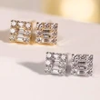  European and American simple exquisite earrings daily matching geometric earrings micro-inlaid zircon ladies earrings