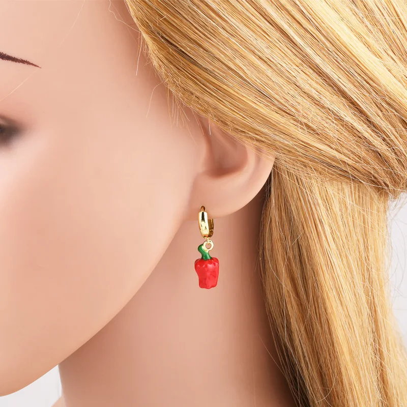 AS jewelry hot selling copper plated 18k gold fruit and vegetable watermelon earrings earrings female erw44