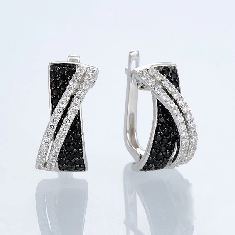 Exquisite cross fashion zircon earrings Korean Dongdaemun temperament fashion ear buckle unique design earrings