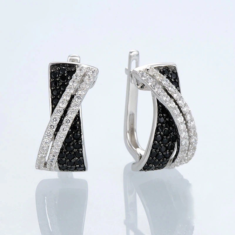 Exquisite cross fashion zircon earrings Korean Dongdaemun temperament fashion ear buckle unique design earrings
