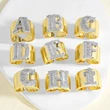 AS jewelry European and American hot-selling gold-plated glossy white K26 English letter ring ring rir75 ring