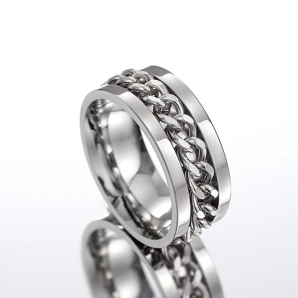  Xiaohongshu's new hot-selling ring chain buckle with a rotatable design, hip-hop style, personalized fashion accessories