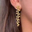  Manufacturers wholesale exquisite creative earrings for women long water drop flower accessories evening dress light luxury style jewelry