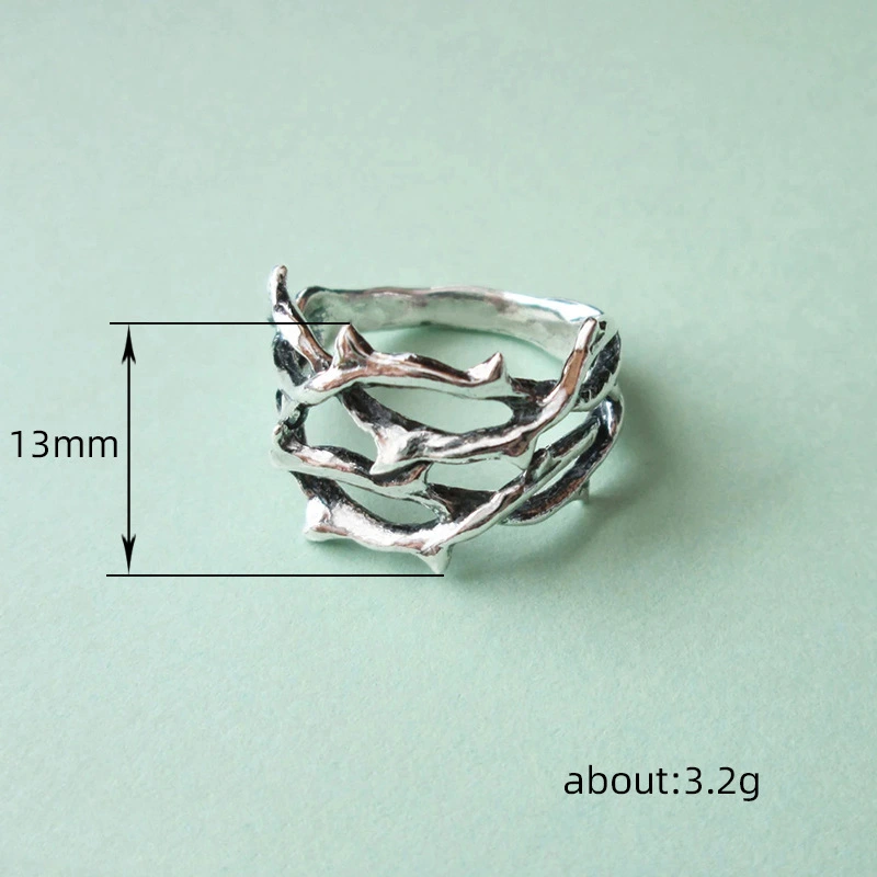 Cold style hollow thorn ear clip ring European and American punk style set without ear holes unique jewelry