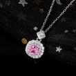 Hot-selling online live streaming princess diamond pink cluster inlaid zircon pendant necklace for women fashionable and versatile necklace