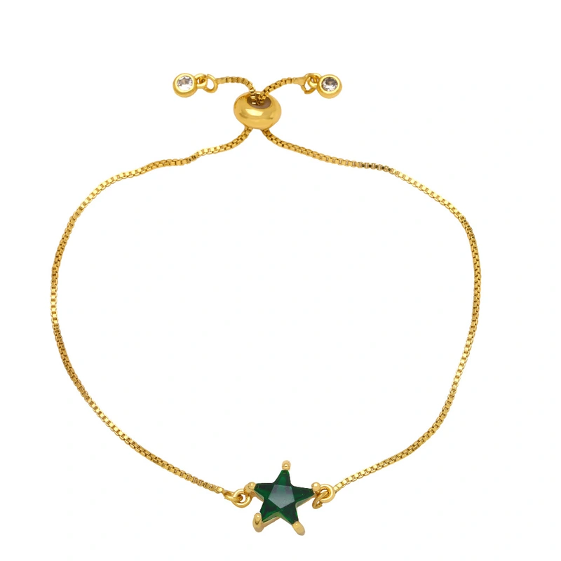 Star five-pointed star bracelet female European and American fashion simple diamond zircon star bracelet net celebrity hand jewelry brh76