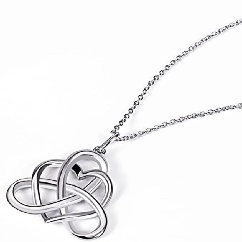 European and American fashion simple triangle necklace heart-shaped peach heart jewelry popular Chinese knot necklace