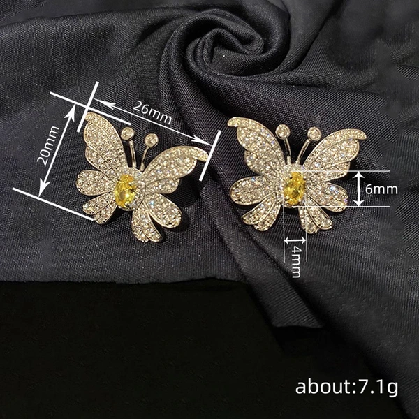  Live broadcast of creative and exquisite butterfly earrings for women, fashionable and light luxury design jewelry, fresh and sweet style