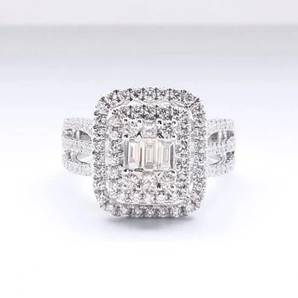 Rock sugar imitation diamond ring female niche design trend light luxury rings temperament versatile sweet ring