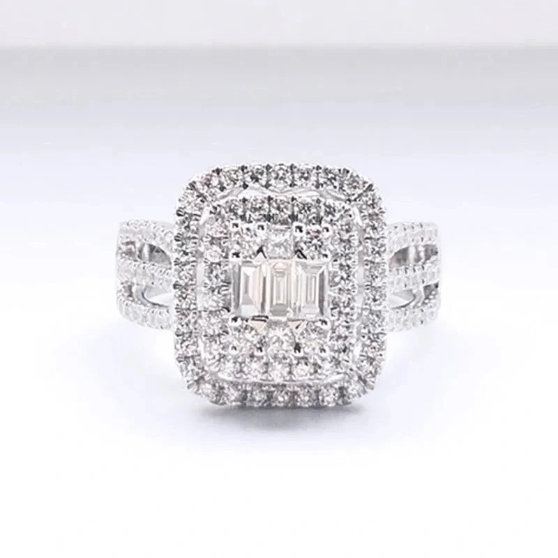 Rock sugar imitation diamond ring female niche design trend light luxury rings temperament versatile sweet ring