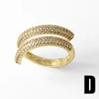 AS jewelry European and American colored zircon love ring gold-plated high-grade irregular open ring rim72