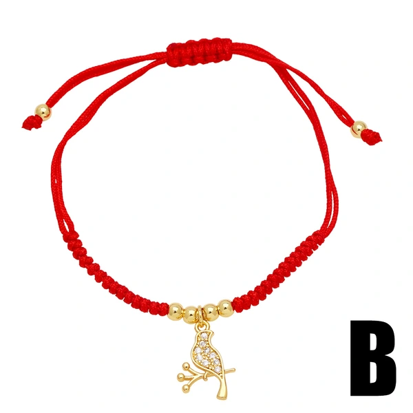 European and American hot-selling red string animal bracelet fashionable simple bird whale gold-plated bracelet bracelet female brm15