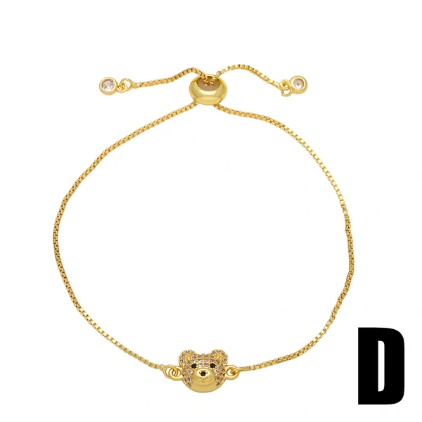 European and American new personality cute bear pendant bracelet female fashion simple braided puppy hand rope bracelet brk90