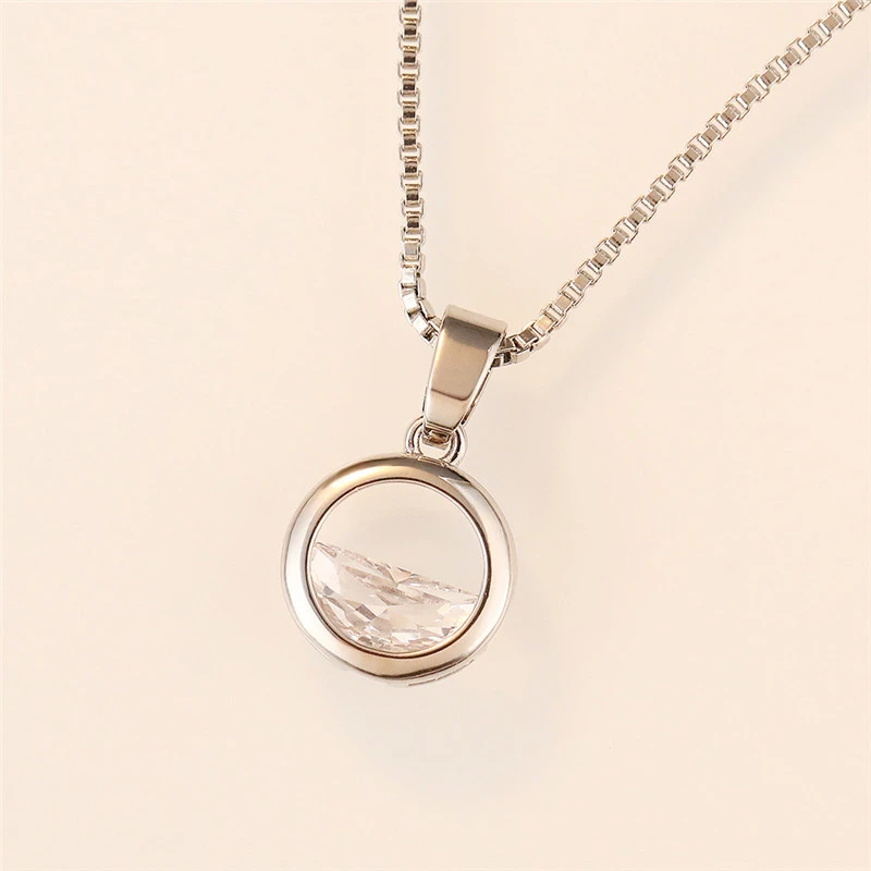 Semi-circular Qingquan necklace pendant for women Korean style simple small fresh zircon necklace pendant jewelry wholesale