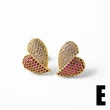 AS jewelry hot selling love heart inlaid colored zircon earrings earrings female err03