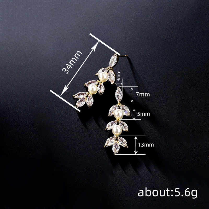  Tassel long light luxury style high-end earrings floral beads exquisite earrings elegant temperament style jewelry