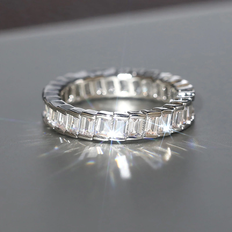   Geometric simple ring female zircon quadrilateral design sense jewelry fashion hot ring