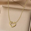  Xiaohongshu hollow peach heart necklace female simple clavicle chain fresh temperament necklace niche design jewelry