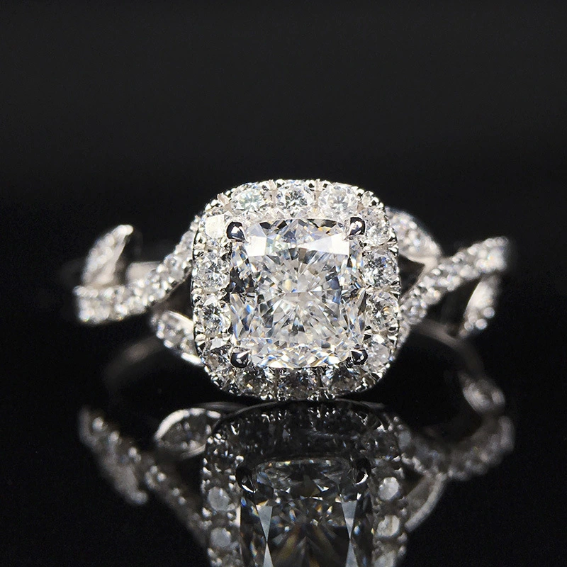  Hot selling new princess square ring European and American hot style inlaid zircon women's jewelry engagement proposal ring