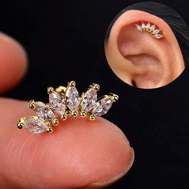 Factory direct sales of simple earrings for women, minimalist daily wear, horse eye ear bone studs, trendy and popular